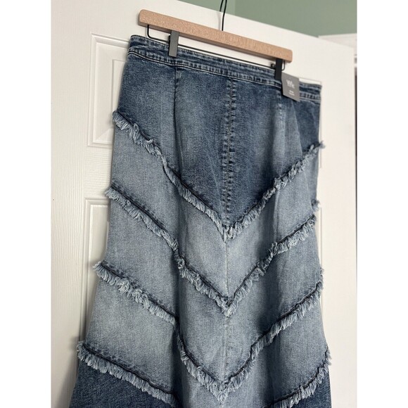 Denim Maxi Skirt - Picture 1 of 10